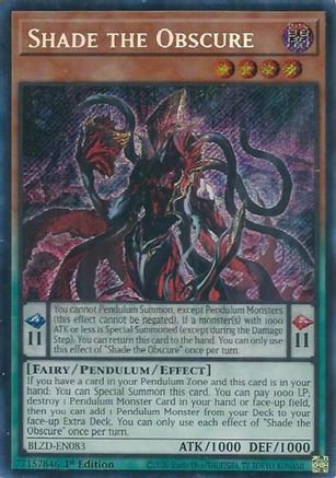 Shade the Obscure (BLZD-EN083) - Blazing Dominion Secret Rare 1st Edition