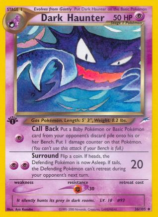 Dark Haunter - 36/105 - Uncommon 1st Edition