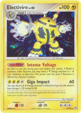 Electivire - 3/130 - Holo Rare Reverse Holo