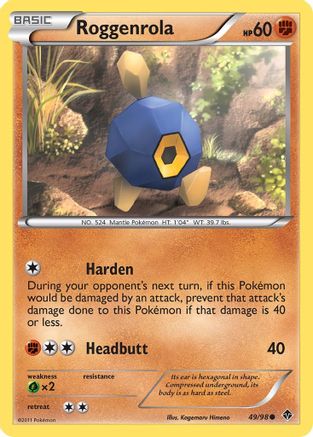 Roggenrola - 49/98 - Common Reverse Holo