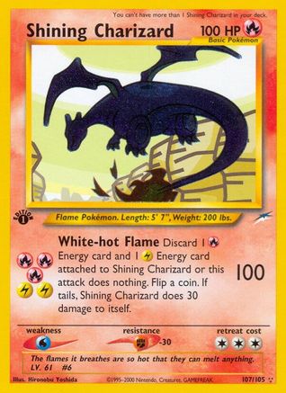 Shining Charizard (Triple Star)  - 107/105 - Holo 1st Edition