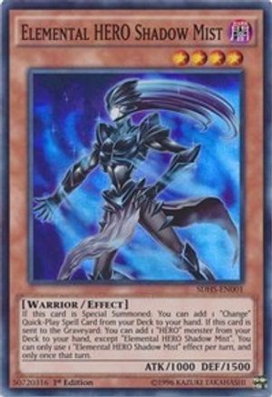 Elemental HERO Shadow Mist (SDHS-EN001) - Structure Deck: HERO Strike Super Rare 1st Edition